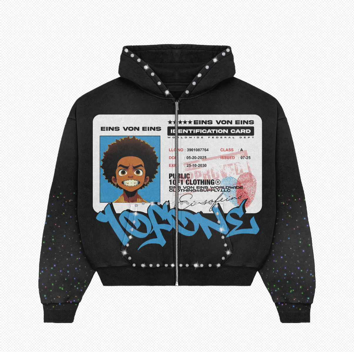 EINS VON IDENTIFICATION CARD (CROPPED ZIP UP)